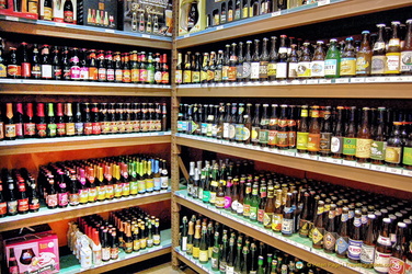 Belgian beer choices at De Bier Tempel